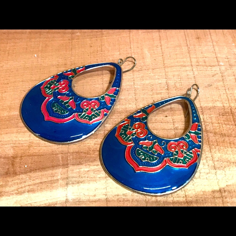 Vintage Earrings | Blue | Gold